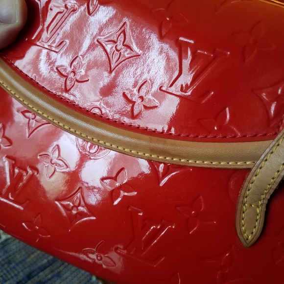 SOLD@!Auth. Louis Vuitton Biscayne Red Vern PM Han - Picture 10 of 12